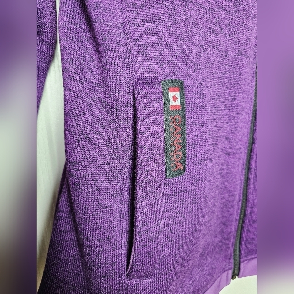CANADA WEATHERGEAR Women’s Lightweight Sweater Fleece Sweatshirt Jacket Purple S - Picture 5 of 9